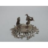 A Late Victorian Silver Miniature of a Bear Baiter, Probably Dutch with Import Marks for London 1894