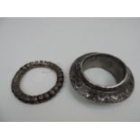 2x Unmarked White Metal Bangles