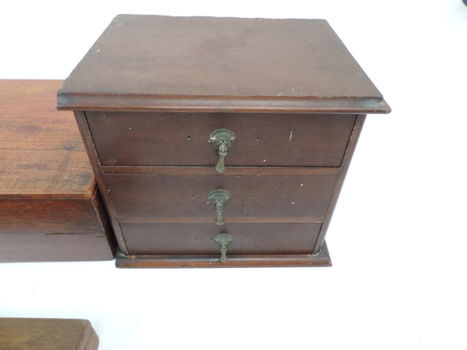 3x Wooden Boxes and a Small Three Drawer Chest - Image 4 of 5