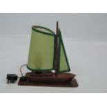 Wooden Sailing Boat Lamp - Working