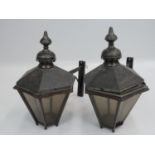 2x Victorian Converted Wall Lanterns Removed from London Public House