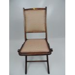 Edwardian Mahogany Upholstered Folding Chair