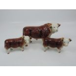 3x Matching Ceramic Butcher Shop Bulls from Butcher Shop in Braunton