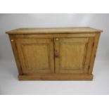 Victorian Stripped Pine Two Door Cupboard - 50x 20x 33"