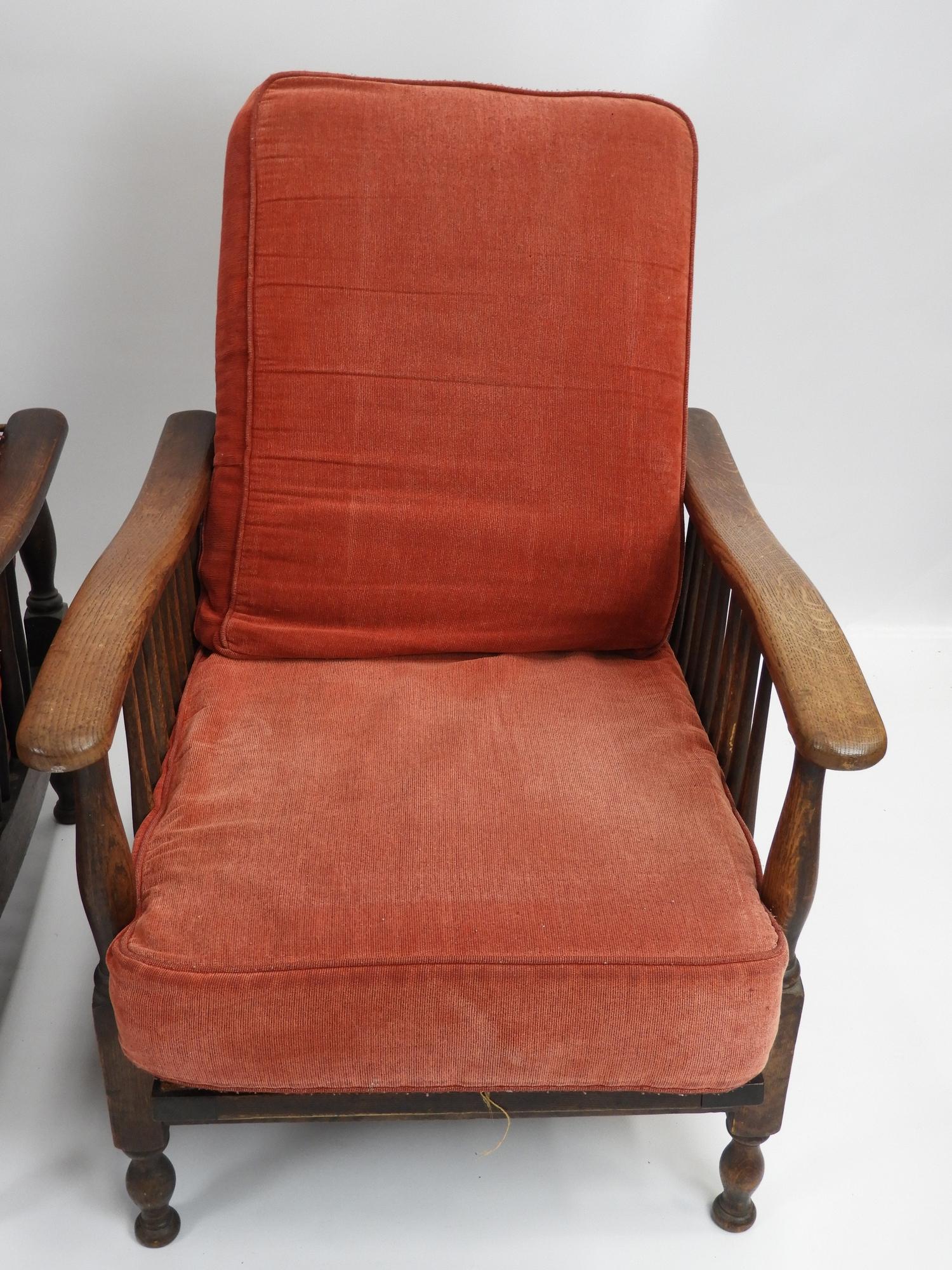 2x Oak Reclining Fireside Chairs - Image 3 of 5