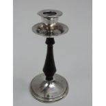 Sterling Silver and Treen Candlestick - Birmingham Hallmarked