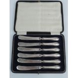 Boxed Set of 6x Silver Handled Butter Knives