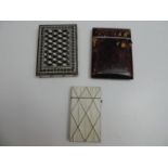 3x Calling Card Cases - Tortoise Shell, Ivory and Bone