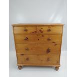 Victorian Stripped Pine Two over Three Chest of Drawers - 44"x 22"x 48"