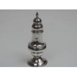 An Early George III Silver Sugar Caster, Plain Baluster Form, Bead Borders and Engraved with a Crest