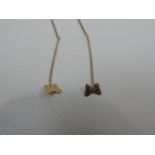 Unmarked Gold Butterfly Drop Earrings