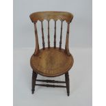 Pair of Victorian Elm Kitchen Chairs