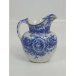 Large Royal Doulton Burslem Blue and White Washstand Jug