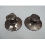 Pair of Silver Inkwells