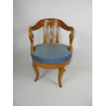 Edwardian Satinwood Swivel Tub Chair