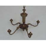 Five Branch Brass Light Fitting