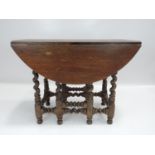 Oak Gate Leg Table - 39x28"