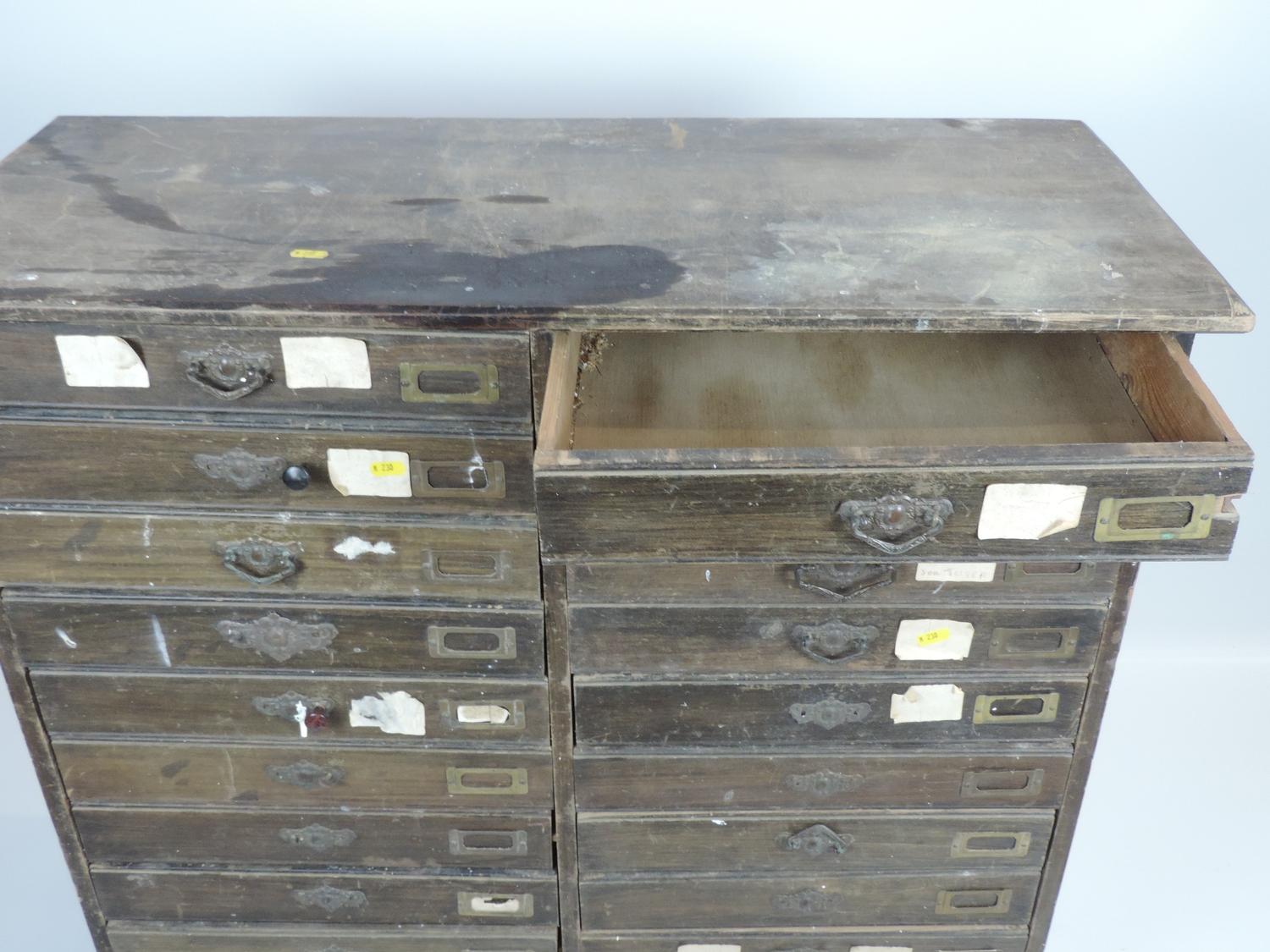 Vintage Bank of 24x Wooden Office Drawers - Image 6 of 6