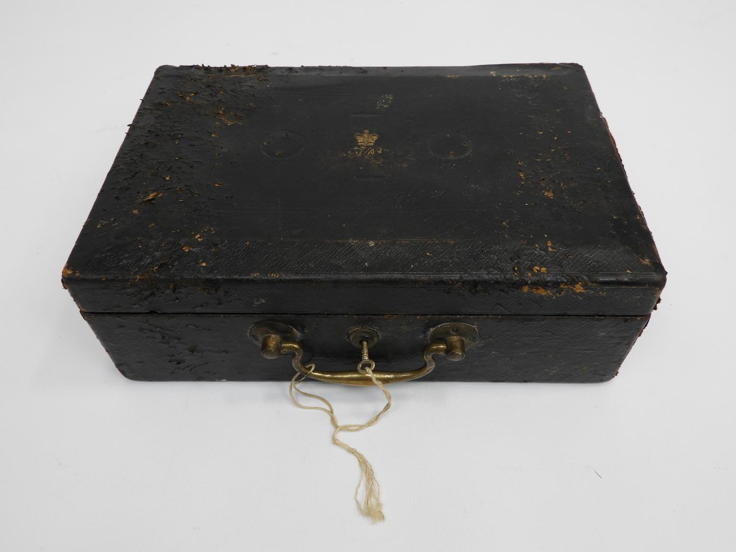 Leather Covered Stationery Box - Wickwar & Co 6 Poland Street, Manufactures to HM Stationery Office