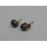 9ct Yellow Gold Lapis Lazuli Stud Earrings