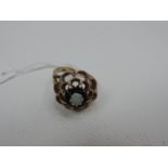 9ct Yellow Gold Opal and Sapphire Ring