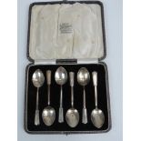 Cased Set of 6x Art Deco Silver Spoons