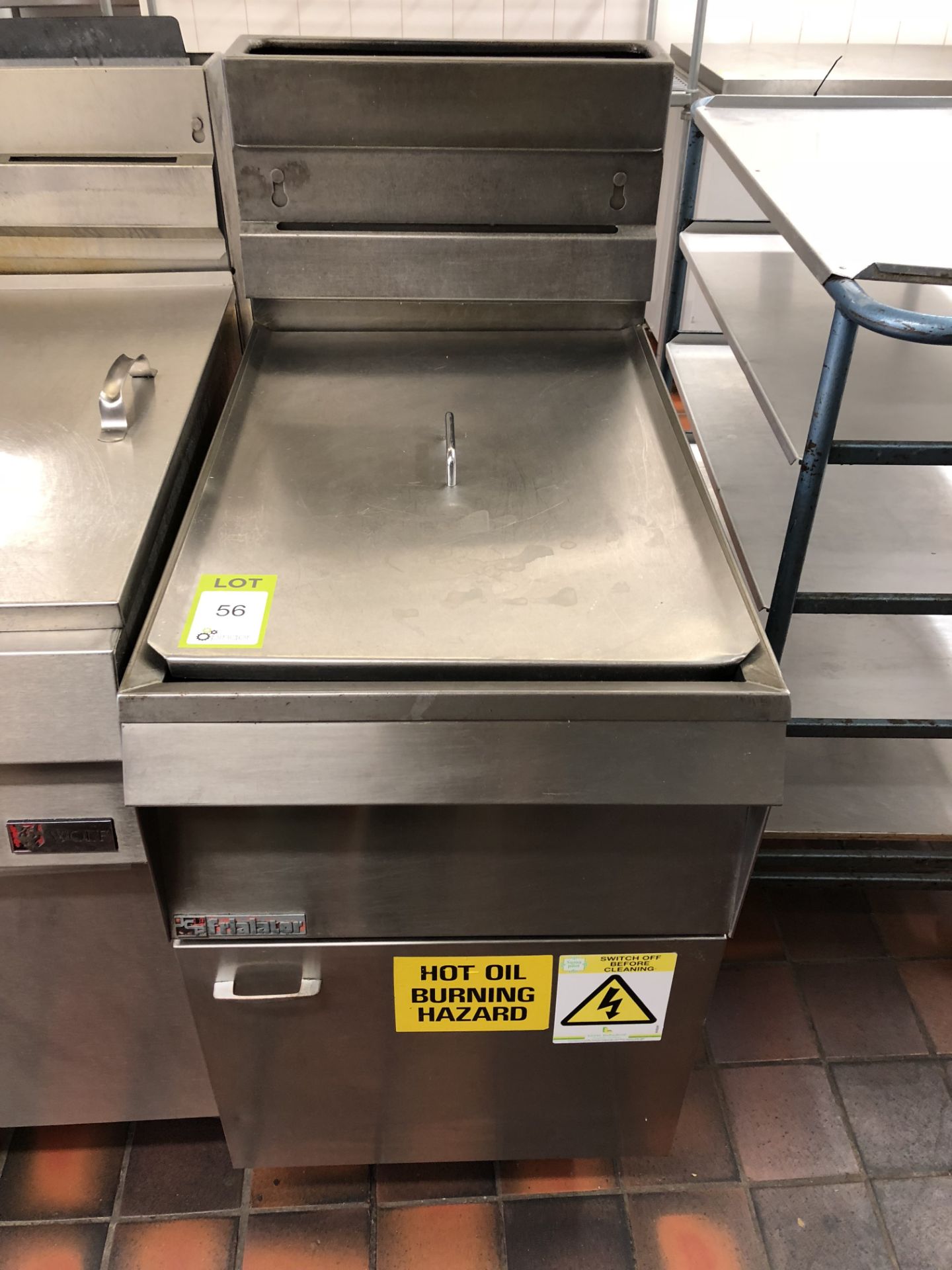 Frialator stainless steel mobile single Deep Fat Fryer, 500mm wide (no baskets) (located in