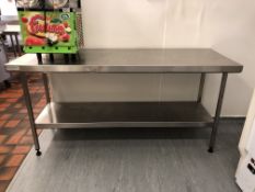 Stainless steel Preparation Table with shelf under, 1800mm x 645mm (located in Kitchen)