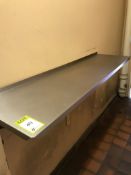 Stainless steel Shelf, 1500mm x 400mm to store room