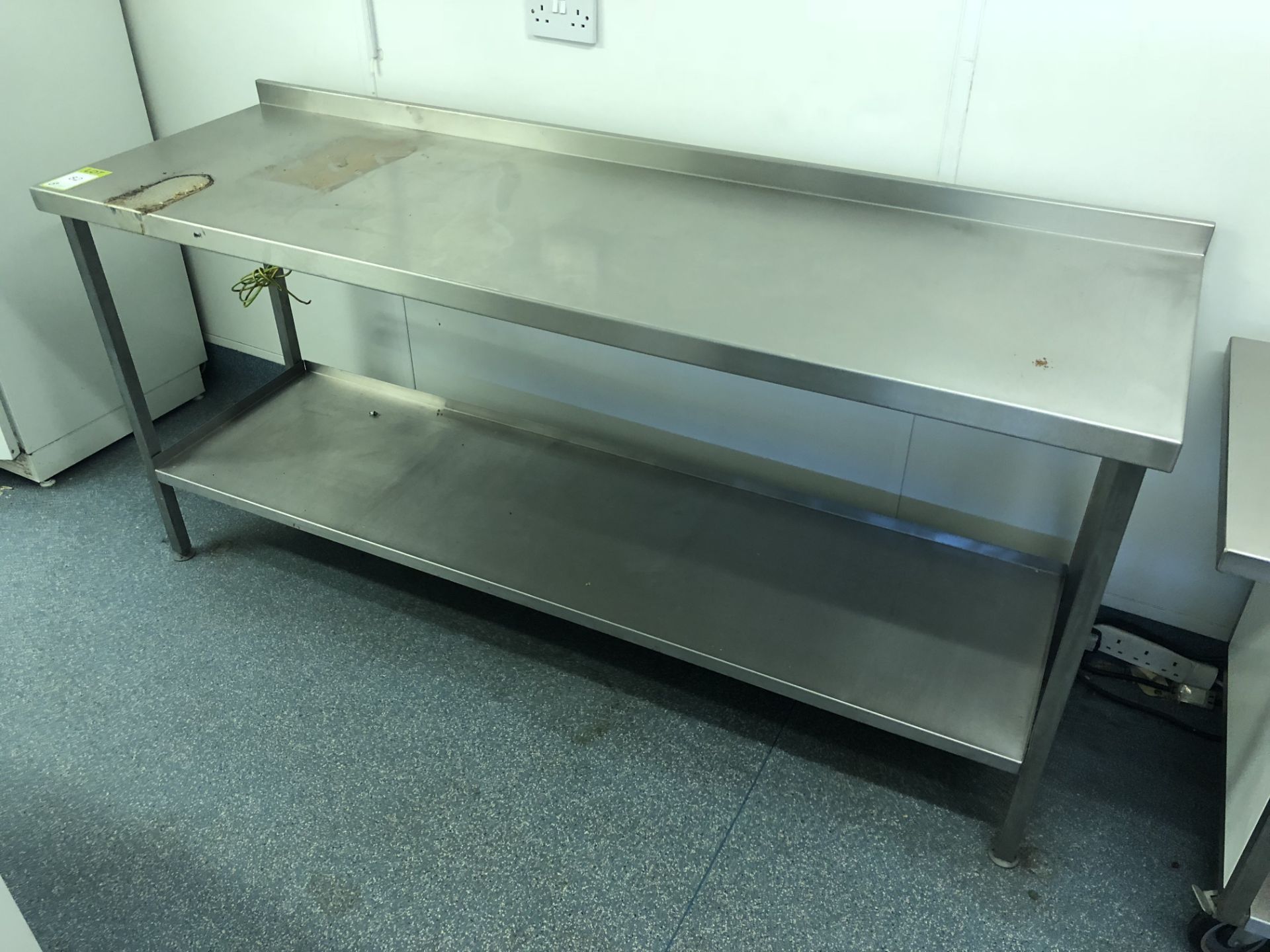Stainless steel Preparation Table, 1900mm x 600mm, with lip and shelf under (located in Snack
