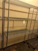 Vogue mobile 4-shelf Food Storage Rack, 1220mm x 460mm, to store room