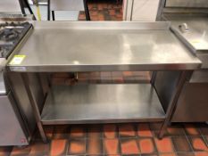 Stainless steel Preparation Table, 1200mm x 600mm, with lip and shelf under (located in Kitchen)