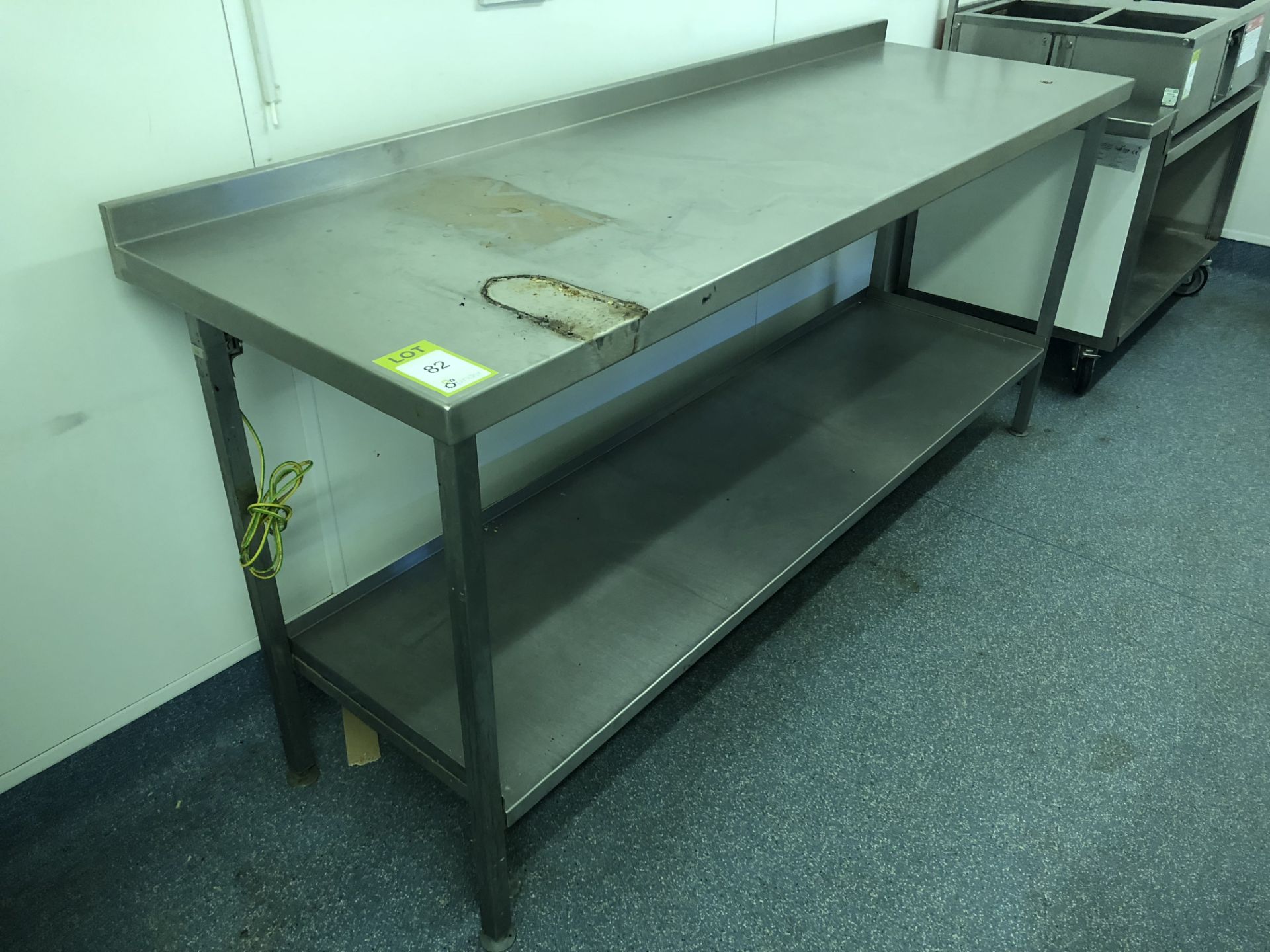 Stainless steel Preparation Table, 1900mm x 600mm, with lip and shelf under (located in Snack - Image 2 of 2
