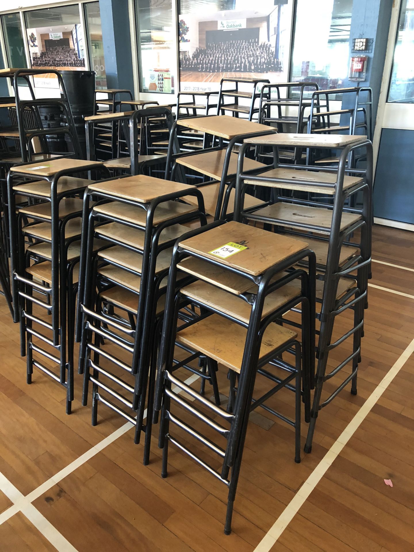 29 tubular framed wood seat Stools (located in Mai - Image 2 of 2