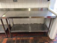 Stainless steel Preparation Table with shelf under, 1500mm x 650mm, with lip (located in Kitchen)
