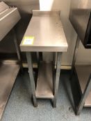 Stainless steel Preparation Table, 300mm x 650mm, with lip and shelf under (located in Snack