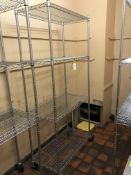 Vogue mobile 4-shelf Food Storage Rack, 920mm x 460mm, to store room