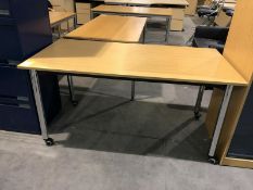 Beech effect mobile Table, 1500mm x 750mm