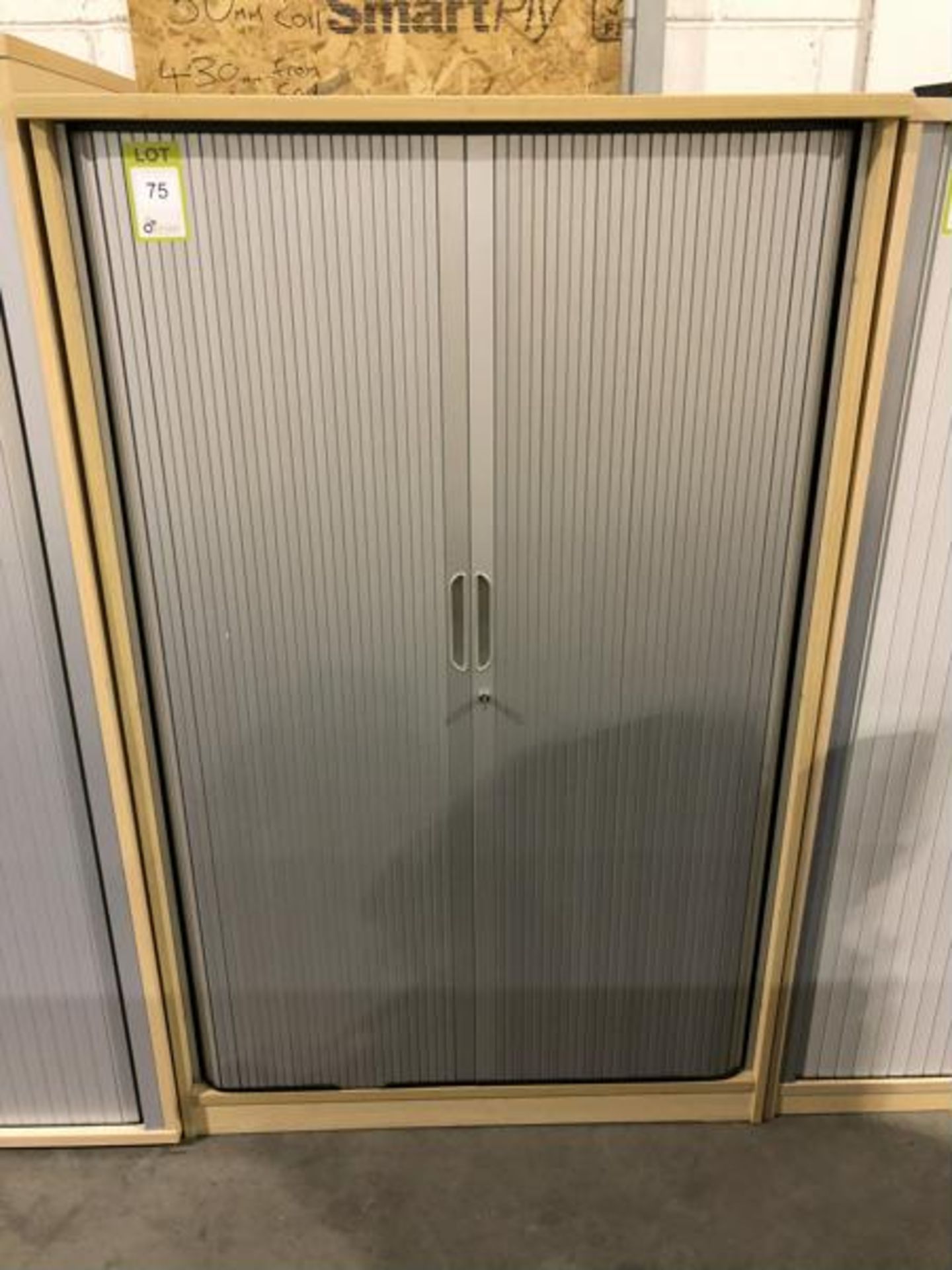 Beech effect double tambour door Cabinet, 1000mm x 1600mm