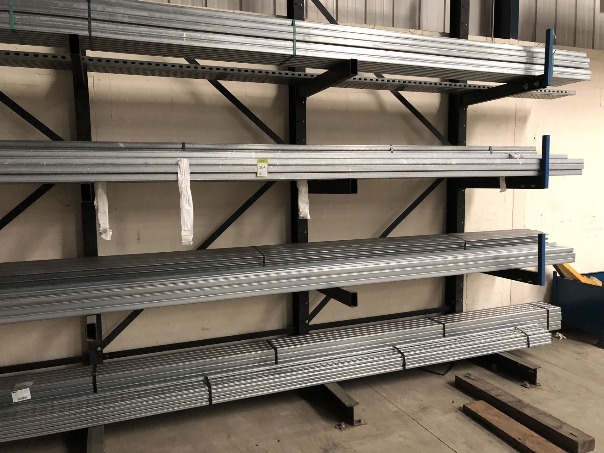 Quantity steel Cable Management Channel/Conduit, to stock rack (located in Bay 4)