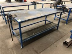 Steel fabricated Workbench, 1800mm x 800mm, with Senator 445-106 engineers vice (located in Bay 3b)