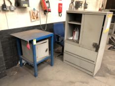 3 steel Cabinets and Work Stand, 740mm x 650mm (located in Bay 3b)