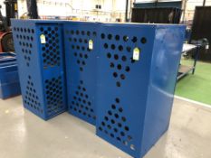 4 double door 2-shelf Paint/Chemical Cabinets with fabricated stands (located in Bay 3)