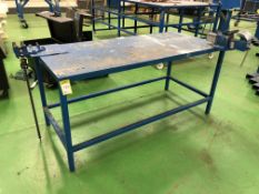Fabricated Workbench, 1800mm x 800mm, with engineers vice and pipe vice (located in Bay 3)