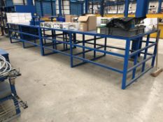 Fabricated Workbench, 6000mm x 1480mm, with heavy duty engineers vice (located in Bay 4)