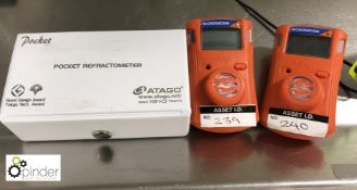 Atago Pocket Refractometer and 2 Crowcon O² Monitors (located in Room E)