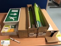 Quantity various Fluorescent Lamps and LED Emergency Exit Sign (located in Room H)