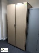 Beech effect double door Storage Cabinet, with 5 shelves, 990mm wide x 2000mm high (located in