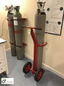 Fabricated Bottle Cart and 4 wall mounted Bottle Clamps (located in Room F)