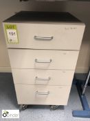 Mobile 4-drawer Unit, 450mm wide, grey (located in Room E)